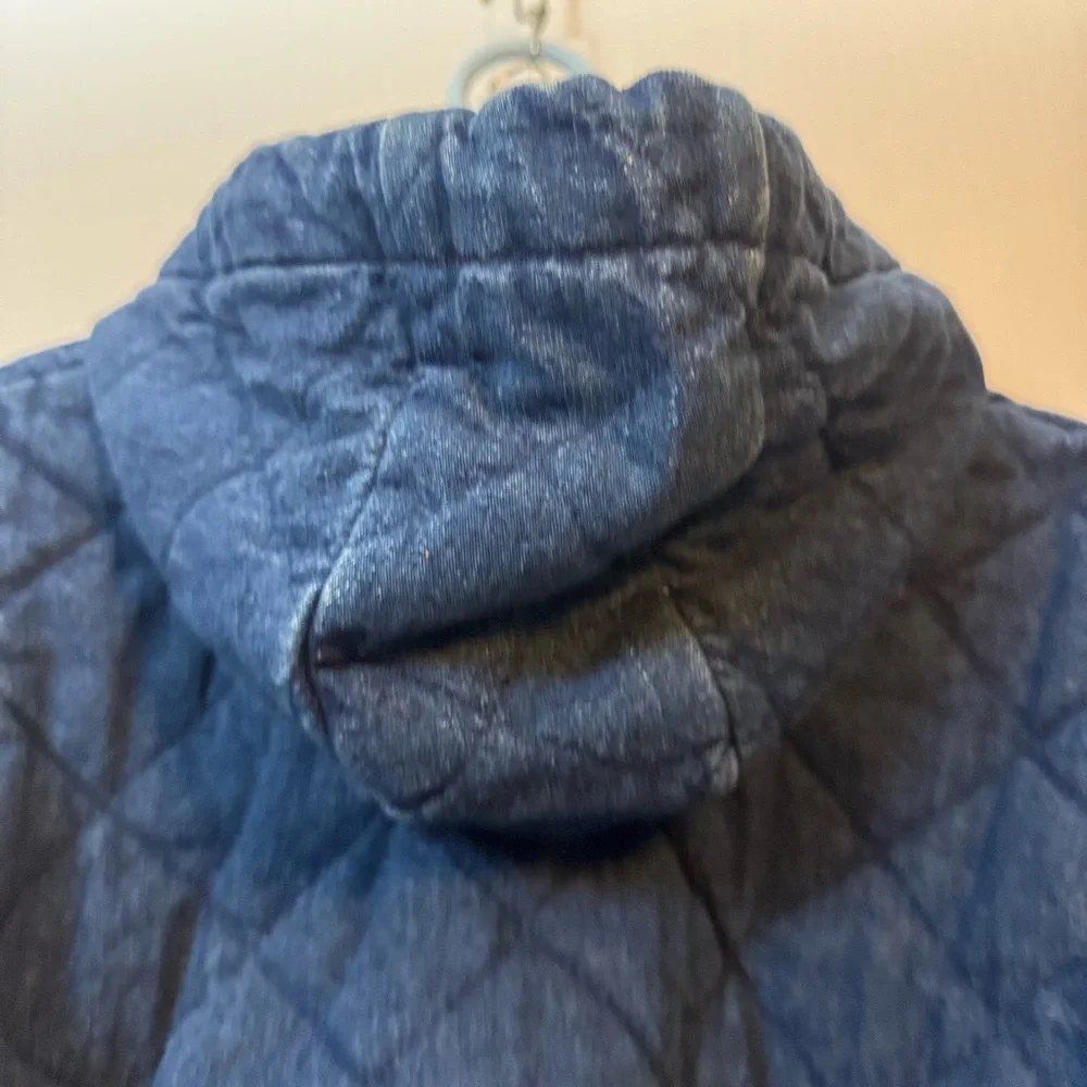 Vintage Oshkosh B'Gosh Denim Quilted Hooded‎ Jacket Size 24M